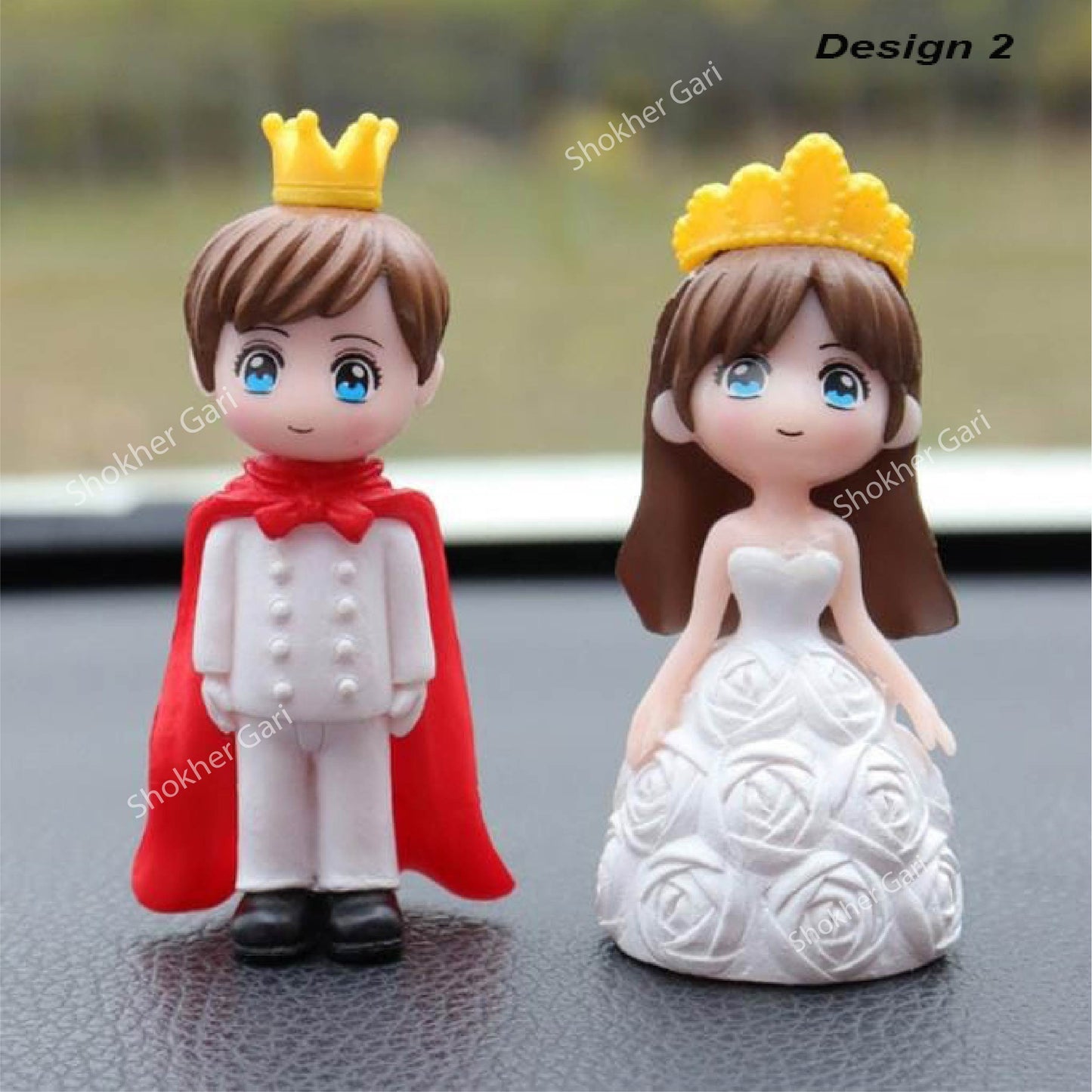 Car Dashboard Showpiece Cute Cartoon Couple Action Doll Balloon image 1