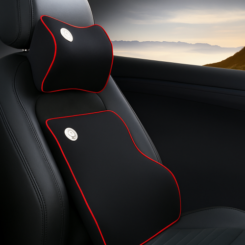 Lumbar Support Pillow Bundle -Car Neck & Back Support Pillow Combo for Comfortable  Drive - 1piece Neck Pillow and 1 Piece Back Support- Memory Foam - Image 4