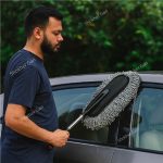Super Soft Microfiber Car Duster with Anti-slip Extendable Handle 2 colours (Grey, Blue)