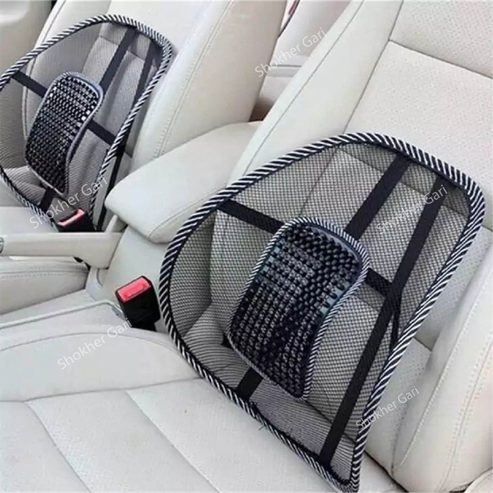 SG28 Comfortable Lumbar Mesh Cushion 199 TK (1) Comfortable Lumbar Mesh Cushion for Driving- Black Mesh Back Support for Car- NO 1 - Image 1