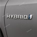 Chrome hybrid symbol - Hybrid vehicle logo - 3 Colors Aesthetic Chrome emblem badge
