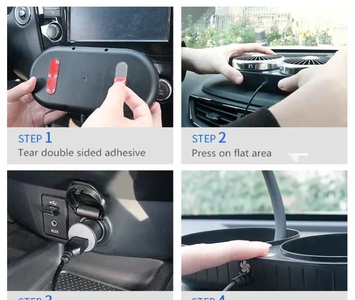 360-degree rotating car cooling fan