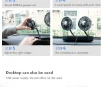 360-degree rotating car cooling fan