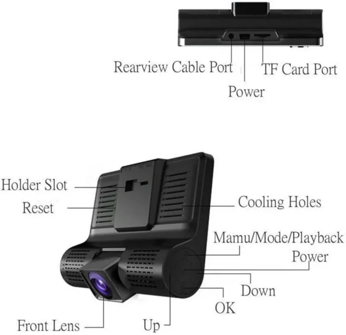 Advanced Rear-View Video Dash Cam Recorder