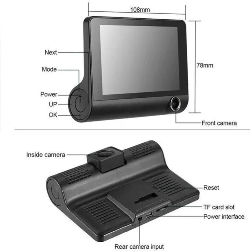 Advanced Rear-View Video Dash Cam Recorder