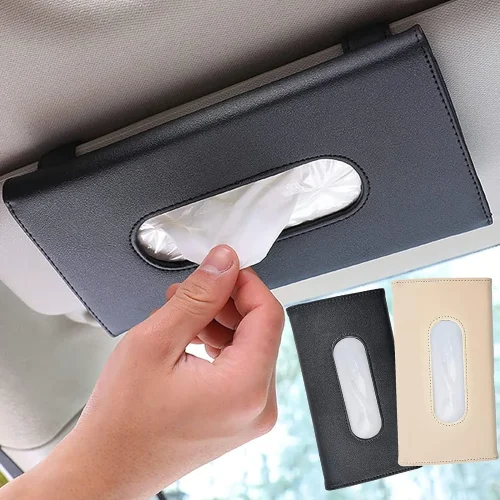 Sun visor tissue box