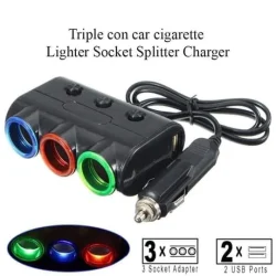 Car Ports Socket Dual USB Power Charger Adapter Output 3A