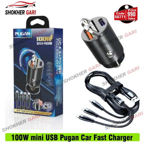 100W Mini USB Pugan Car Fast Charger