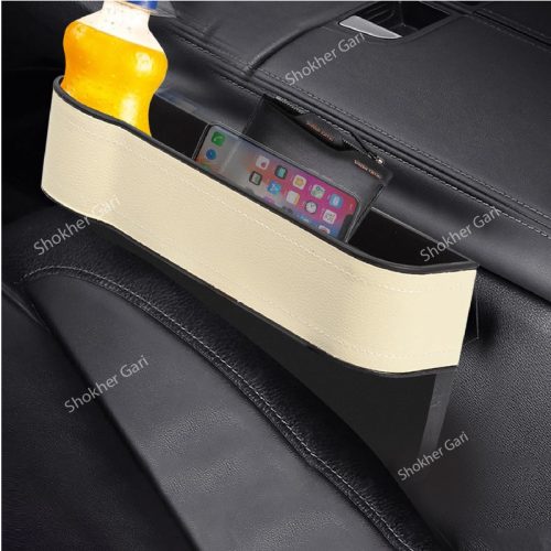 Car Seat Storage with Cup Holder and Charging Hole- Car Seat Gap Filler - Cup and Mobile Holder - Image 1