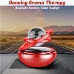 Double Ring Solar Car Perfume with Ball- Showpiece and Perfume