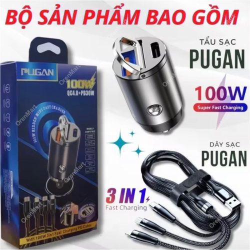 100W Mini USB Pugan Car Fast Charger - Image 7