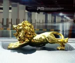 Metal Gold Plated Lion Showpiece