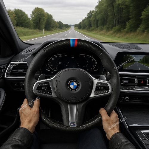 Car 3 Color Half Carbon Steering Wheel cover - Image 1