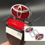 Car Seat Belt Clip Metal Toyota Red With Logo 2 pcs
