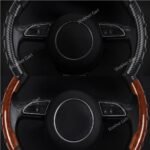 Car Half Steering Cover Carbon & Wooden