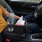 Car Armrest Storage Box Foldable Cup Holders
