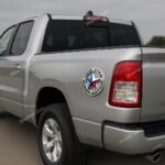 (3D Round Lone Star Black+Flag)