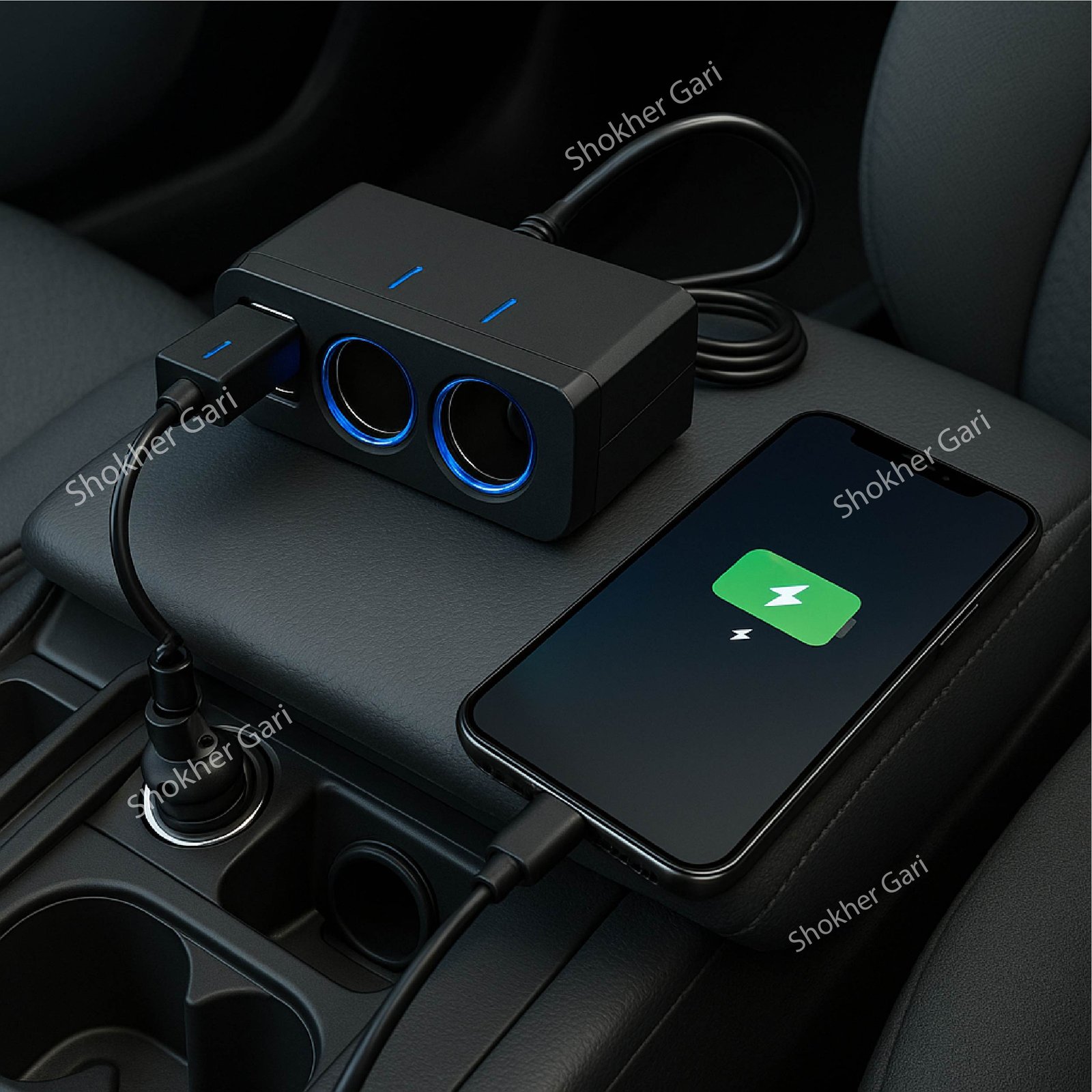 SG835 Twin Socket with 2 USB Ports Charger 690 TK (1) Twin Socket with 2 USB Ports Charger - Image 1