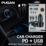 Car 3 in 1 USB+Type C Charger