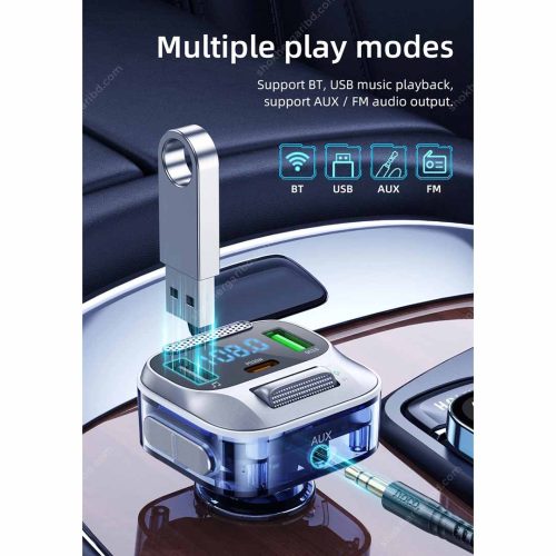 Hoco E75 Car Charger With FM Transmitter - Image 3