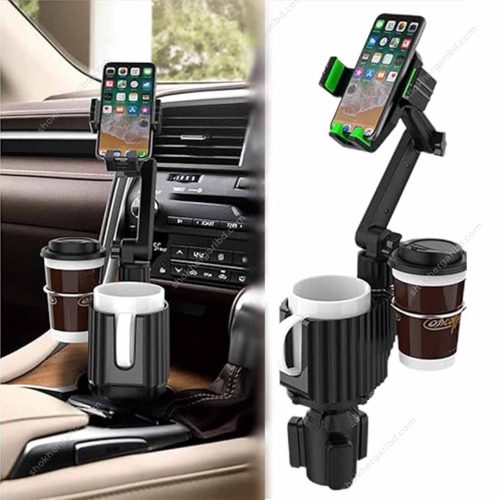 3 in 1 Car Cup Holder Phone Mount Stand Adjustable - Image 9