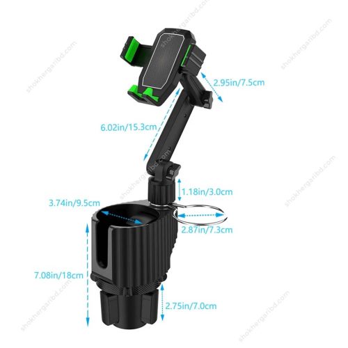 3 in 1 Car Cup Holder Phone Mount Stand Adjustable - Image 4