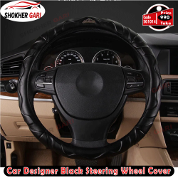Car Designer Black Steering Wheel Cover