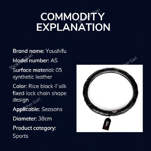 Car Designer Black Steering Wheel Cover - Image 5