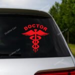 Car 2 Pcs Doctor Logo Stickers for Car (Red)