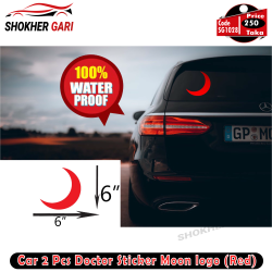 Car 2 Pcs Doctor Sticker Moon logo (Red)