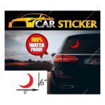 Car 2 Pcs Doctor Sticker Moon logo (Red)