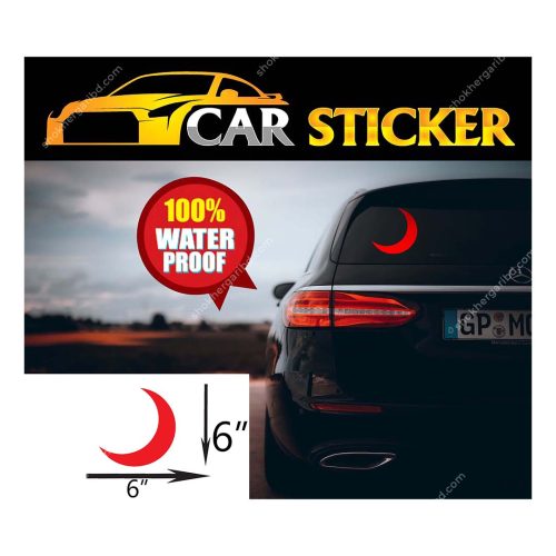 Car 2 Pcs Doctor Sticker Moon logo (Red) - Image 1