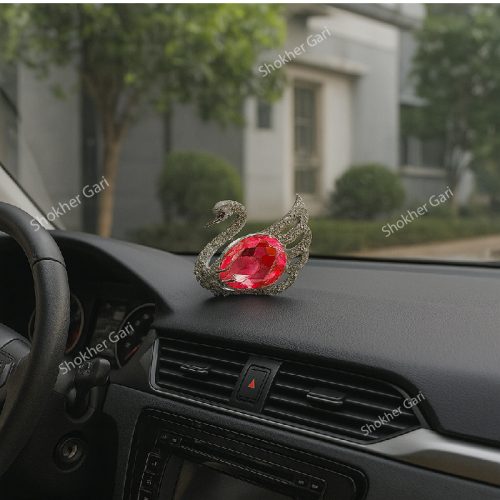 Car Air Outlet Clip AC Perfume Rhinestone Decor Swan Design - Image 1