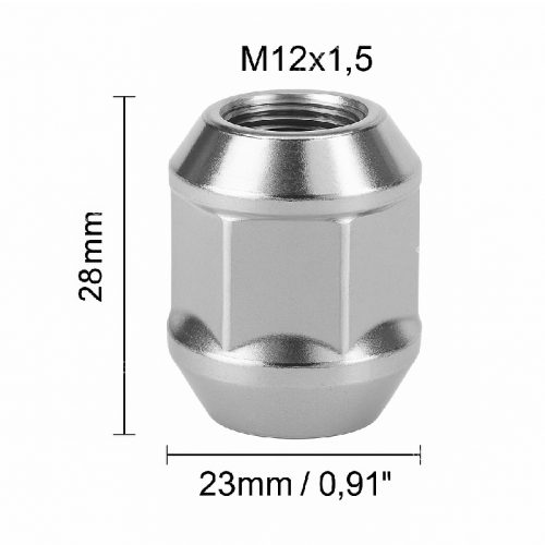 Universal Size Wheel Nuts Bolts Chrome Steel M12x1.5     5 pcs - Image 2