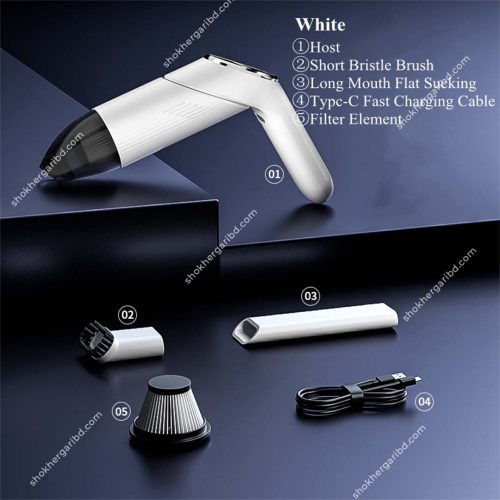 Hoco ZP6 Foldable portable car vacuum cleaner  55W power, 4000mAh battery, with lighting function - Image 10