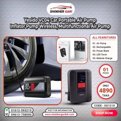 Yesido VC04 Car Portable Air Pump  Inflator Pump Wireless, Multifunctional Air Pump – 150PSI 4000mAh