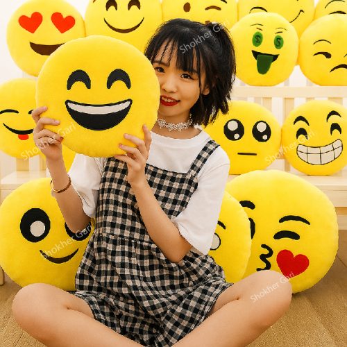 Emoji Pillow Round Smiley Face Pillow - Image 1