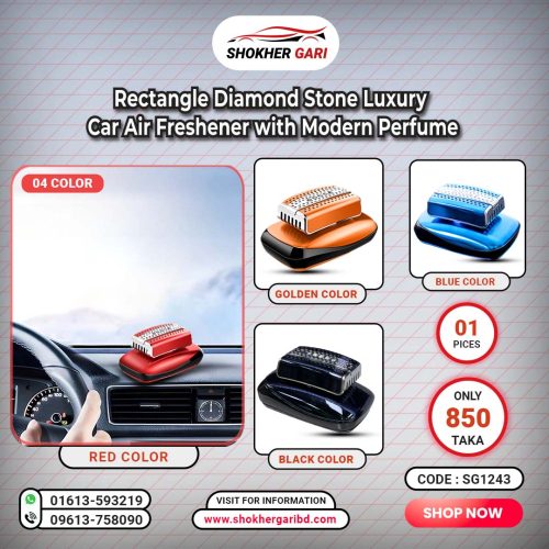 SG1243 - Rectangle Diamond stone Luxury Car Air Freshener with Modern Perfume - 850 Taka - FB Post
