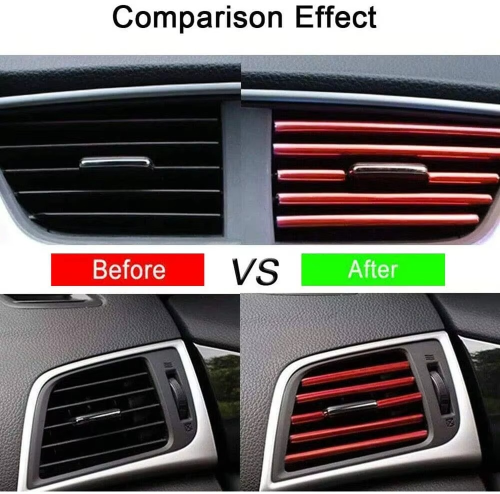 10 pcs set 20 cm Pipe Car AC Vent Blade Strip - Image 3