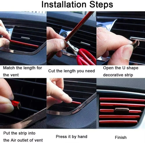 10 pcs set 20 cm Pipe Car AC Vent Blade Strip - Image 2