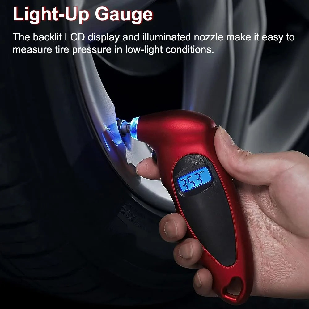 SG960-1 LCD Display Tyre Air Pressure Meter Gauge - Image 1