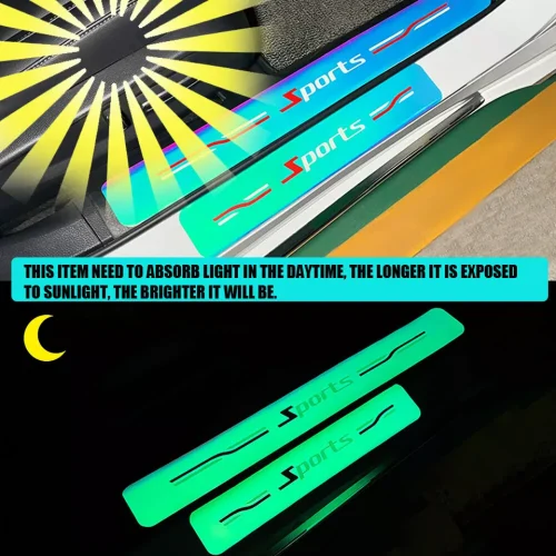 4 Pcs Car Door Sill Scuff Radiant Protector Stickers - Image 7