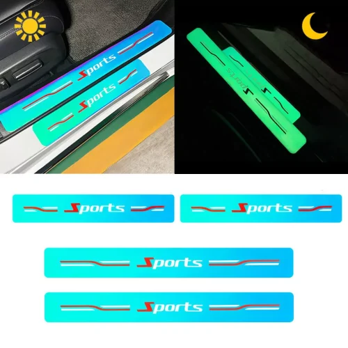4 Pcs Car Door Sill Scuff Radiant Protector Stickers - Image 3