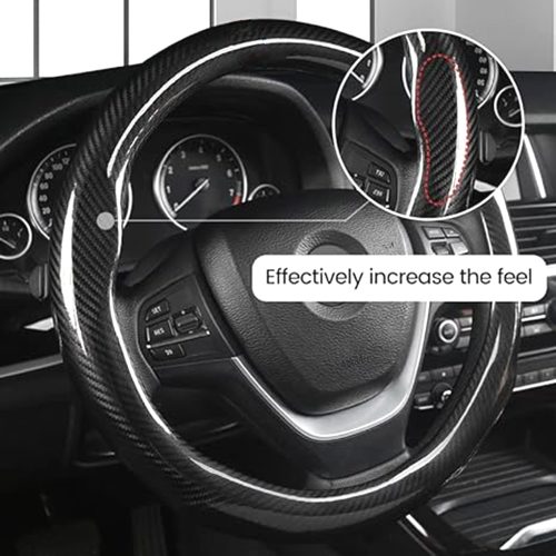 Full Glossy Carbon Car Steering Wheel Cover - Image 3