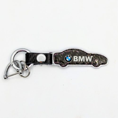 Carbon Car Shape Metal Keyring - Image 4
