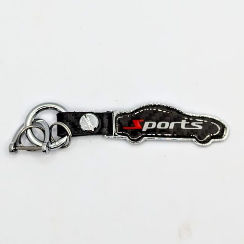 Carbon Car Shape Metal Keyring - Image 6