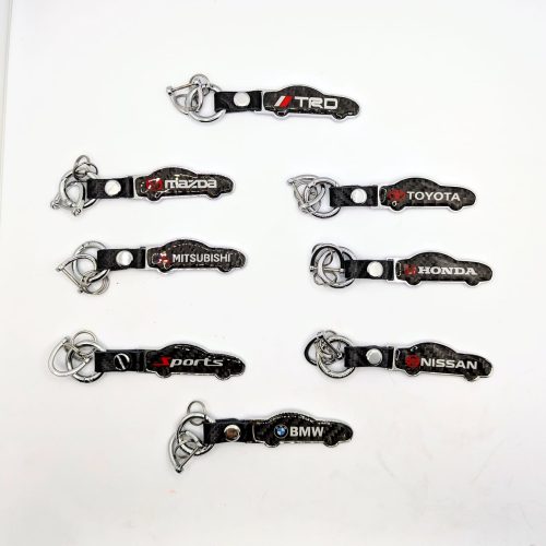 Carbon Car Shape Metal Keyring - Image 9