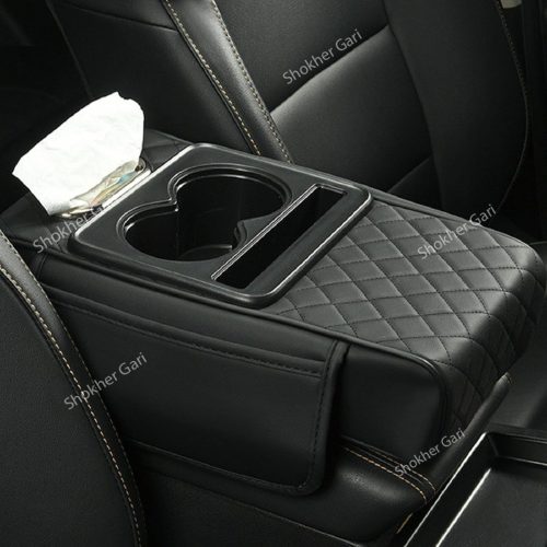 Car Armrest Cup and Phone Holder with Tissue box - Image 5