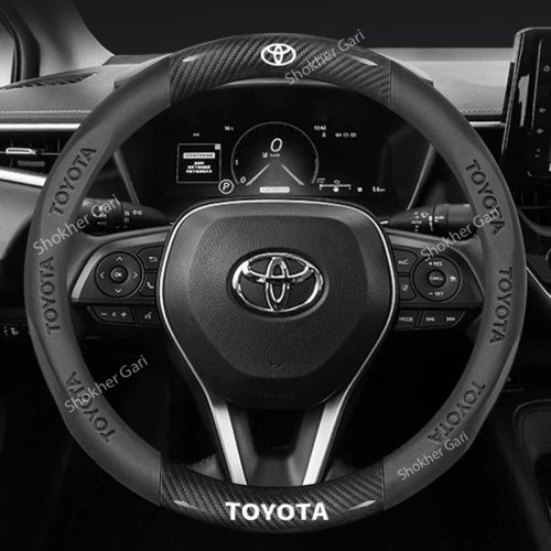 Car Branded Half Carbon Steering Wheel Cover - Image 4
