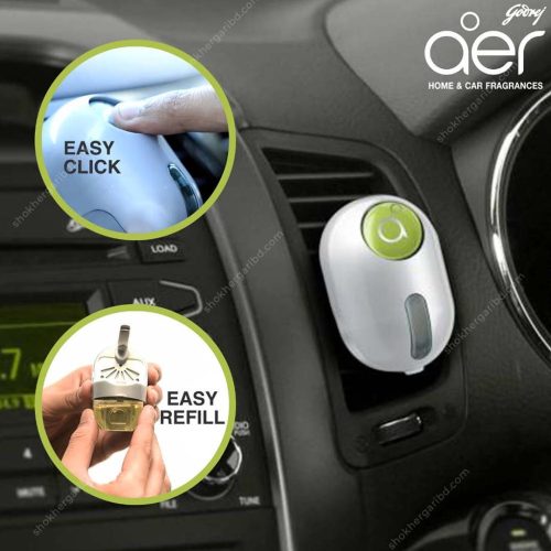 Godrej aer click Car Vent Air Freshener Kit Cool (10g) Gel - Image 1